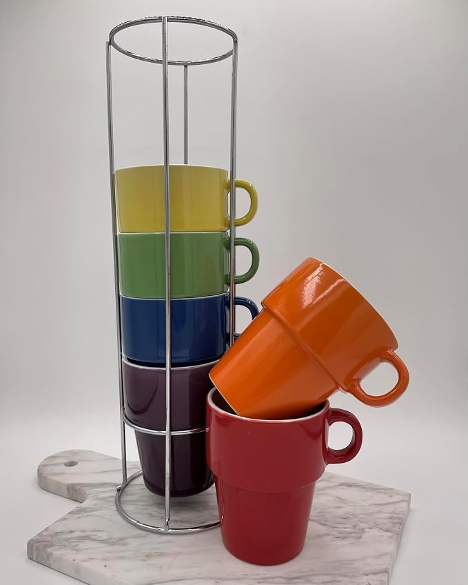 gypsy color 12 oz Cappuccino Stacking Mug Set - Image 4