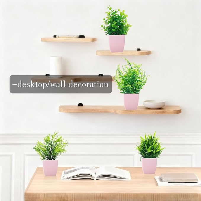 GREENTIME 4 Pack Fake Plants in Pink Pot Mini Artificial Eucalyptus Potted - Image 6