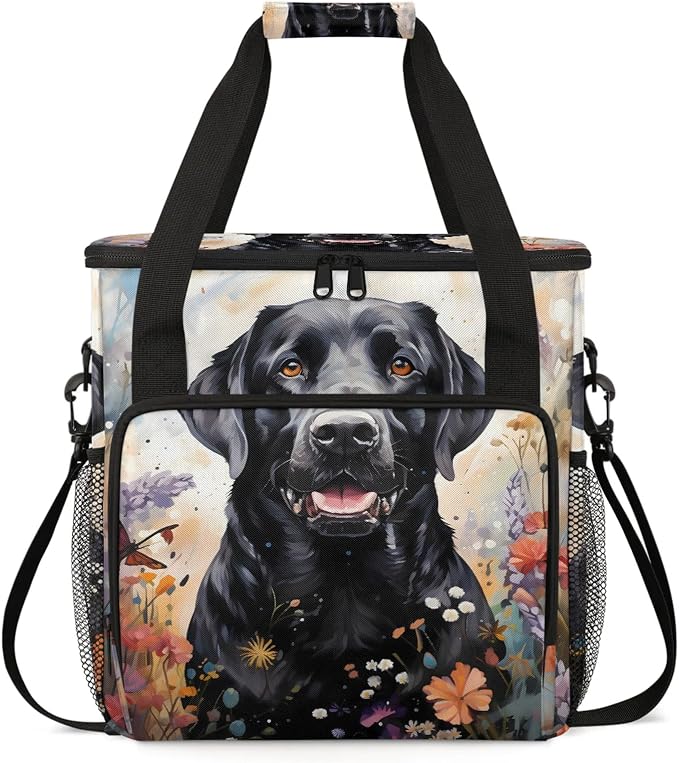 Black Labrador Dog Coffee Maker Carring Bag, Large Insulated Storage Organizer by Home