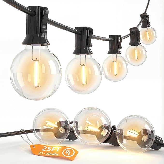 25FT G40 LED Globe Outdoor String Lights by SUNSGNE