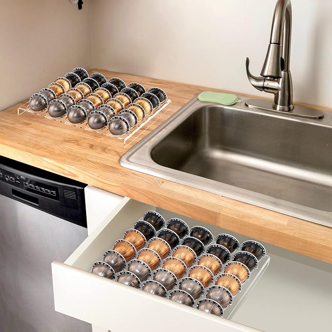 SUMERFLOS 2-Sets Coffee Pod Holder Storage Tray Compatible - Image 7