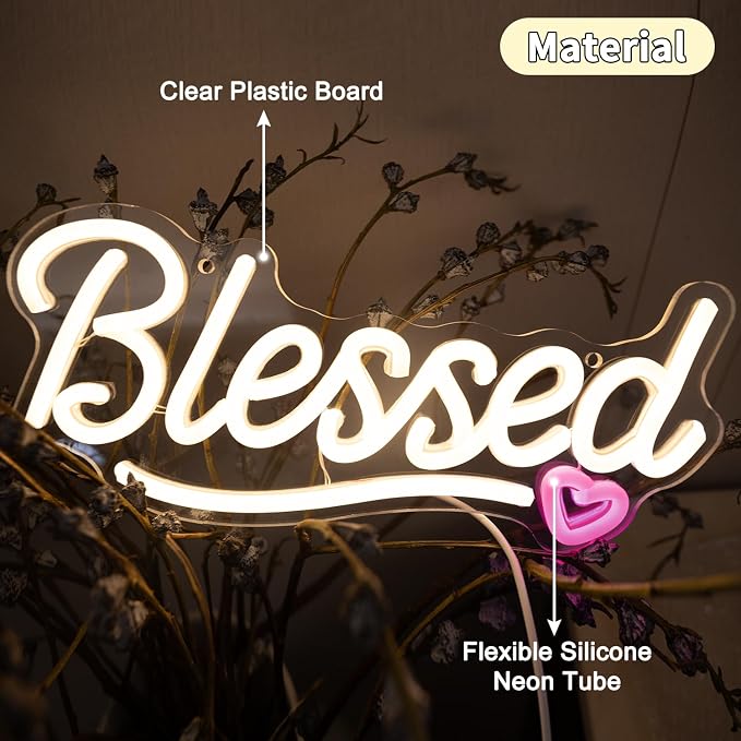 LED Blessed Signs for Home Decor, Bless This Home Wall Decor Neon Sign - Image 7