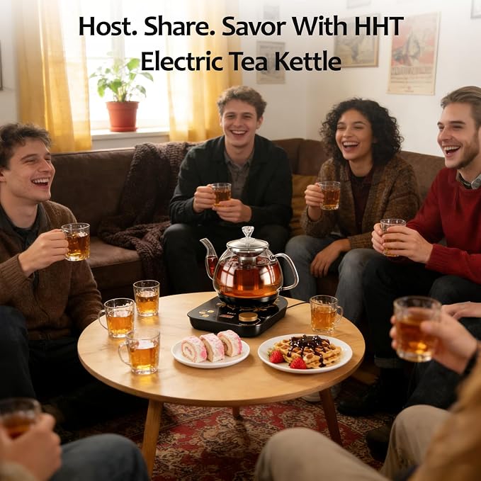 HHT Electric Tea Maker with Infuser, ±1℉ Precise Temperature Control, Glass - Image 8