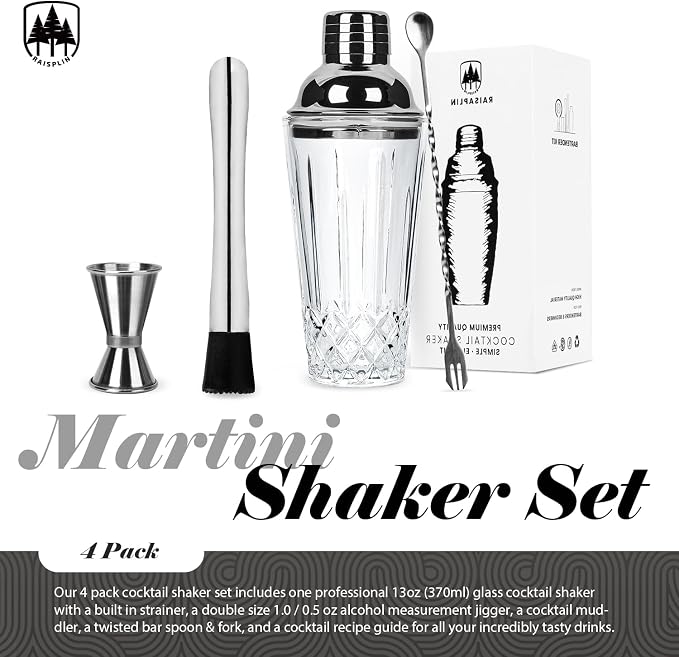 4-Piece Glass Cocktail Shaker Set - Image 2