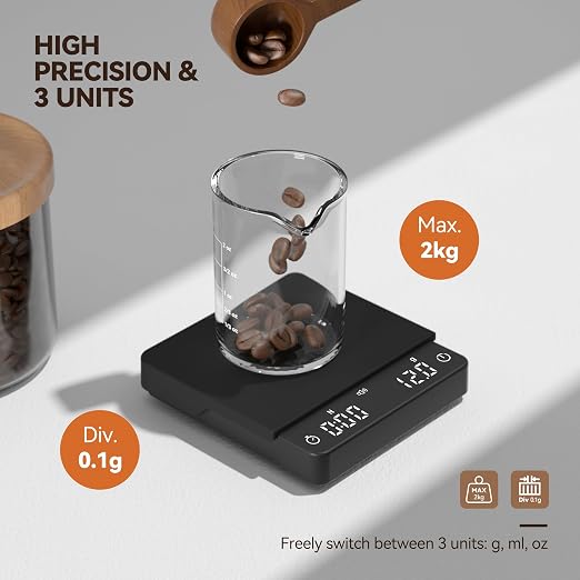 Rechargeable Coffee Scale with Auto Timing, Mini Espresso Scale with Timer - Image 4