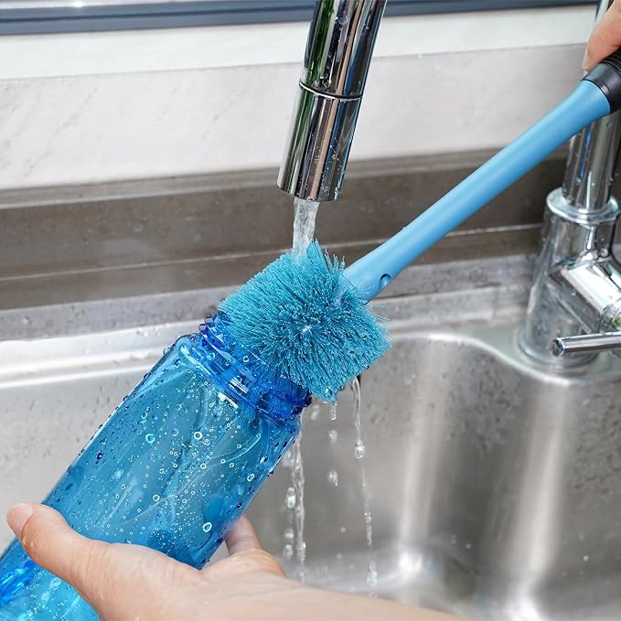 MOSOLAN 2-in-1 Water Bottle Brush and Straw Cleaner Brush, Long Handle Scrub - Image 7