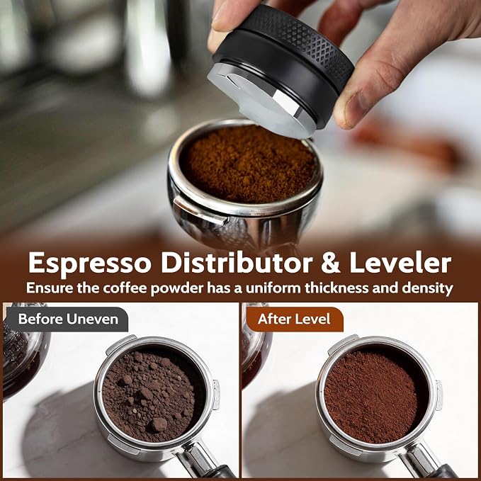 7 PCS Espresso Accessories, 54mm Espresso Tamper Tools, Coffee Distributor - Image 5