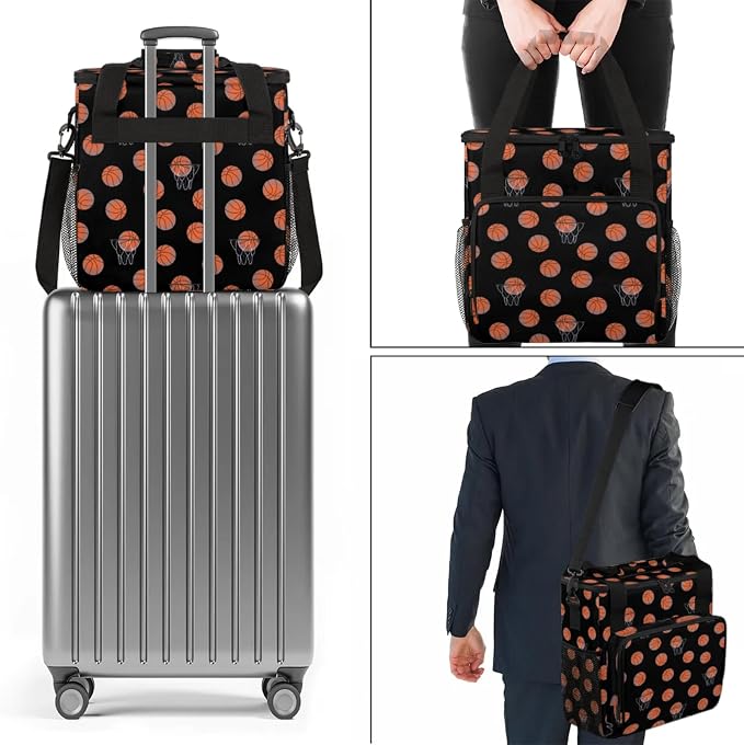 Basketball Coffee Maker Travel Bag, Basketball Large Carrying Storage Case - Image 7