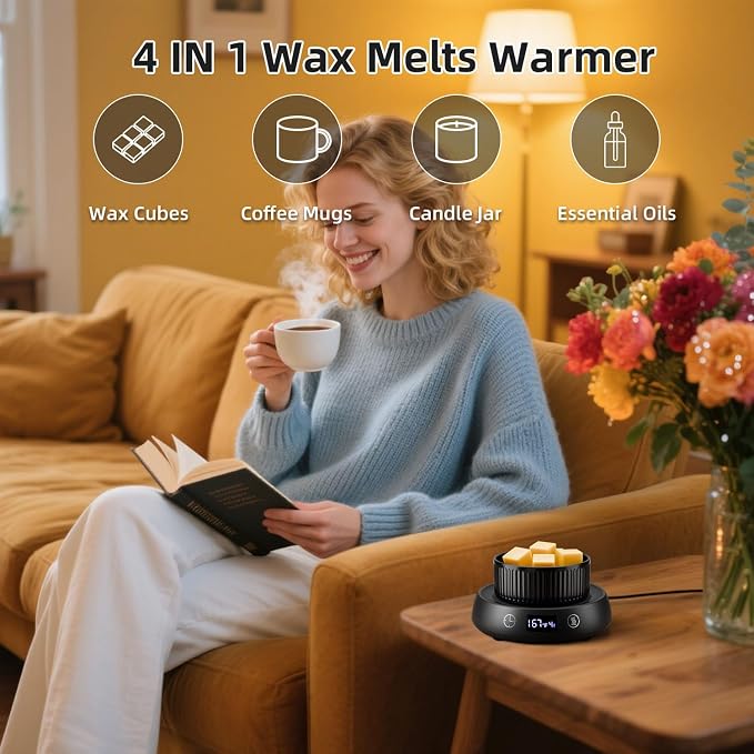 Mug Warmer for Desk, Electric Coffee Cup Warmer 8H Auto Shut Off Candle Warmer - Image 2