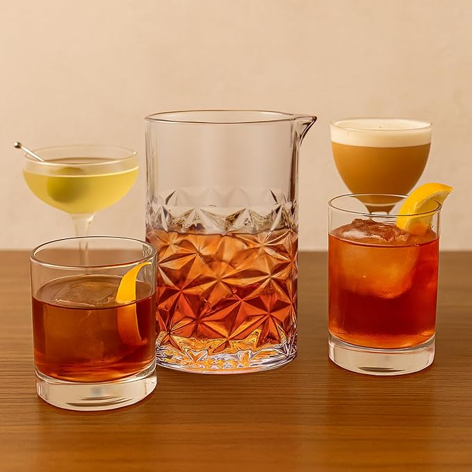 Cocktail Mixing Glass with Strainer Set, 24 oz Crystal Stirring Glass with 304 - Image 5
