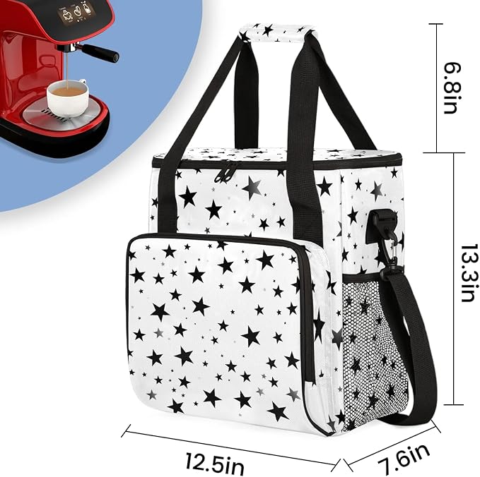 Geometric Stars Coffee Maker Carring Bag, Large Insulated Storage Organizer - Image 2