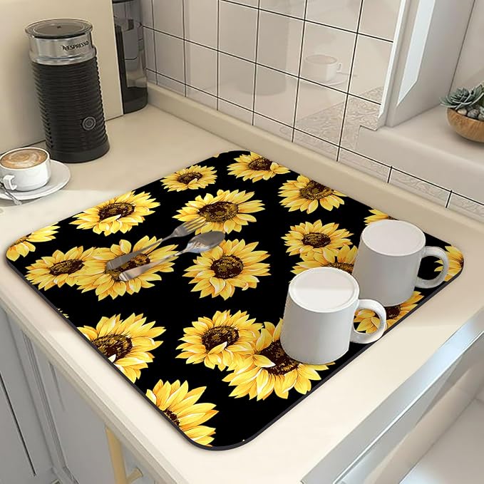 Coffee Bar Mat Rubber Dish Drying Mat - Image 2