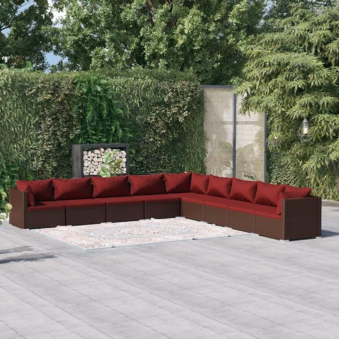 9 Piece Patio Lounge Set, Sectional Outdoor Sofa Modular Conversational - Image 2