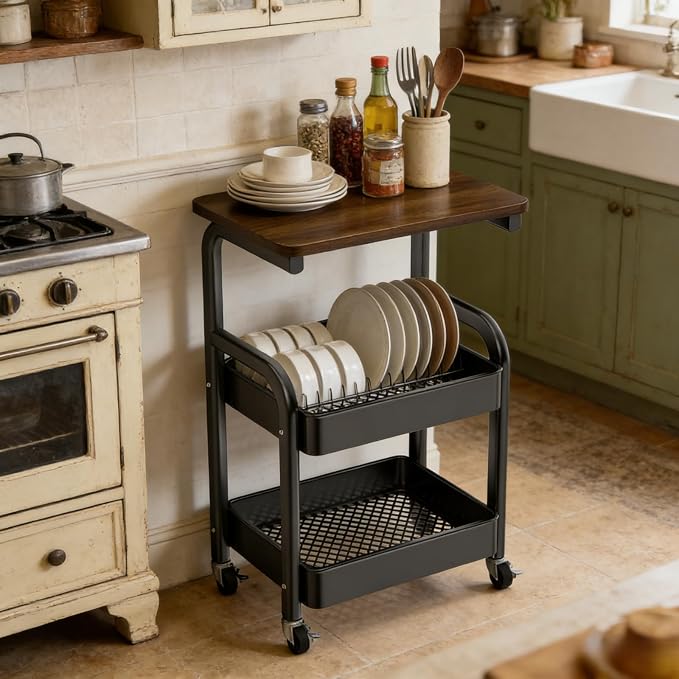 Multi-Purpose 3 Tier Rolling Cart - Image 5