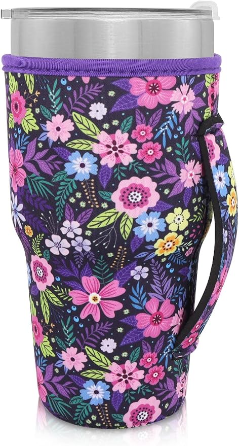 Reusable Iced Coffee Cup Sleeve Neoprene Insulated Sleeves Cup Holder - 32oz by AJLTPA