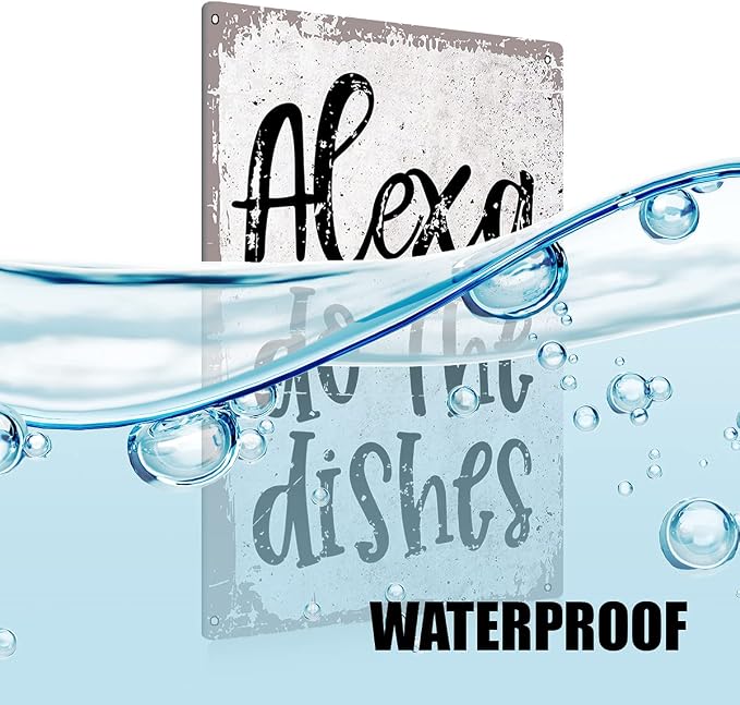 BEASTZHENG Funny Alexa Do The Dishes Kitchen Metal Tin Sign Wall Decor - Image 3