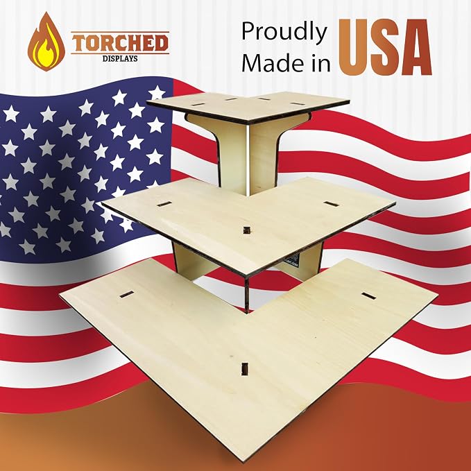 Torched 3-Tier Retail Table Display Corner Stand - Image 6
