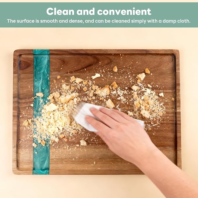 Wooden Tray: Resin Serving Decorative Tray - Image 7