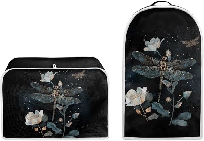 doginthehole Floral Dragonfly Toaster Cover 4 Slice and Blender Cover Dust - Image 5