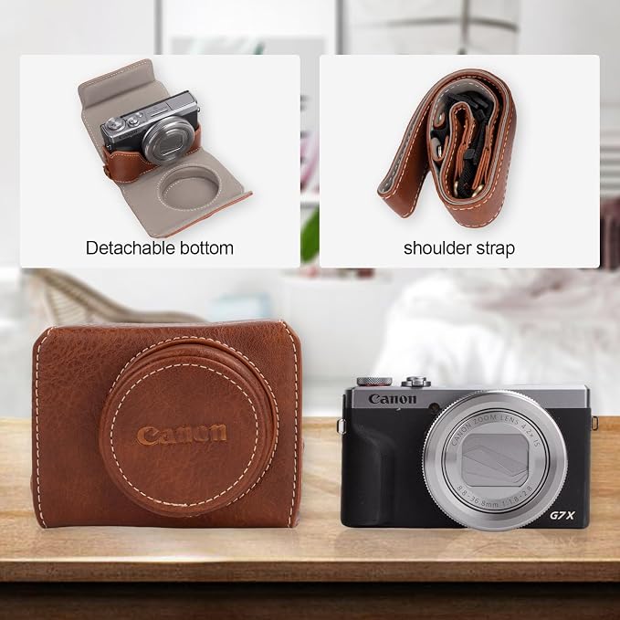 Rieibi G7 X G7X II G7X III Case, Vintage Leather Camera Case - Image 3