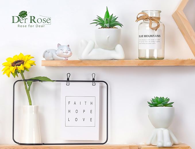 Der Rose Set of 2 Fake Plants Artificial Succulent Plants - Image 4