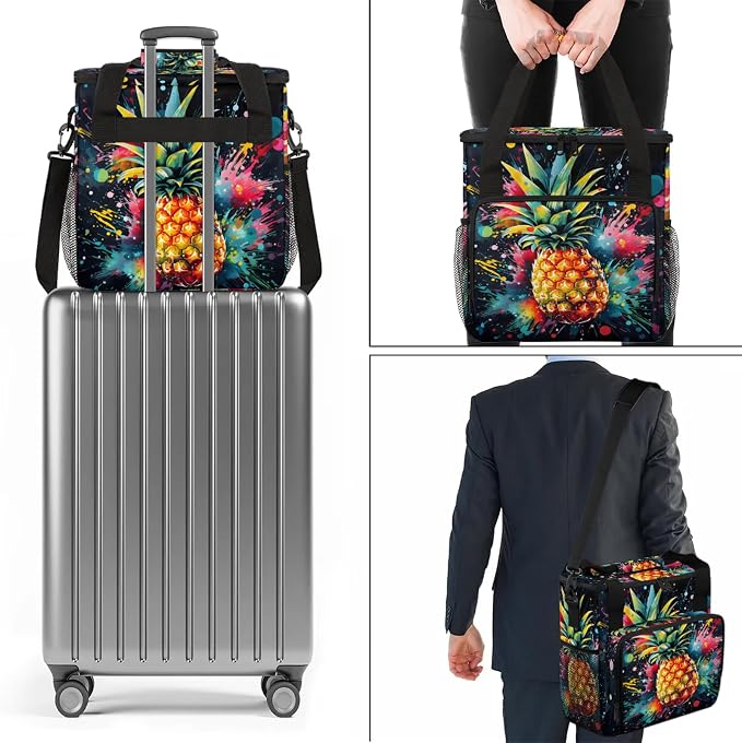 Pineapple Coffee Maker Carring Bag, Large Insulated Storage Organizer Case Tote - Image 7