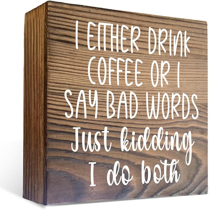 Mtrgdn Coffee Bar Accessories Wooden Sign Decor, Funny Coffee Bar Decor by MtrgdnHomeDecor