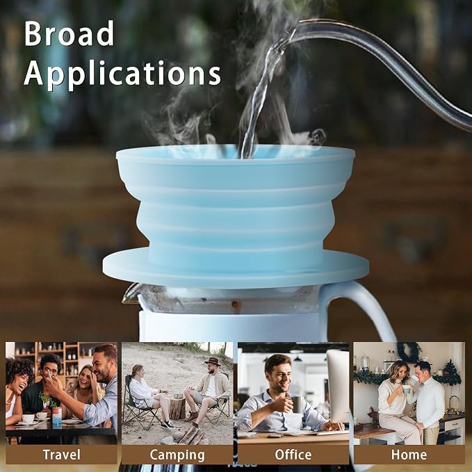 Collapsible Pour Over Coffee Dripper Single Cup, Paperless Travel Pour Over - Image 3