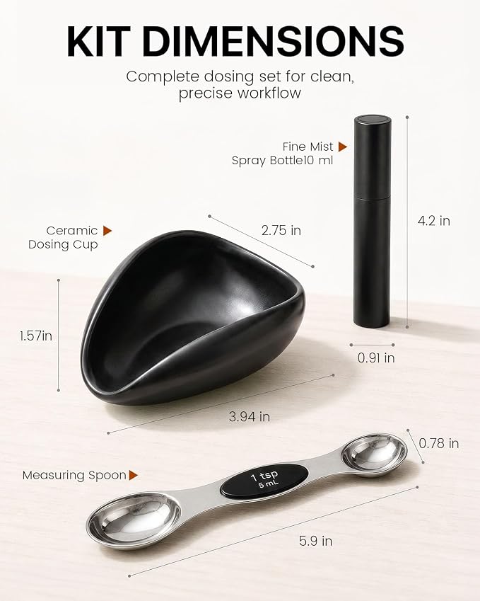 Ceramic Coffee Bean Dosing Cup + 10ml/0.35oz Sprayer + 5ml/0.18oz Dual-Headed - Image 5