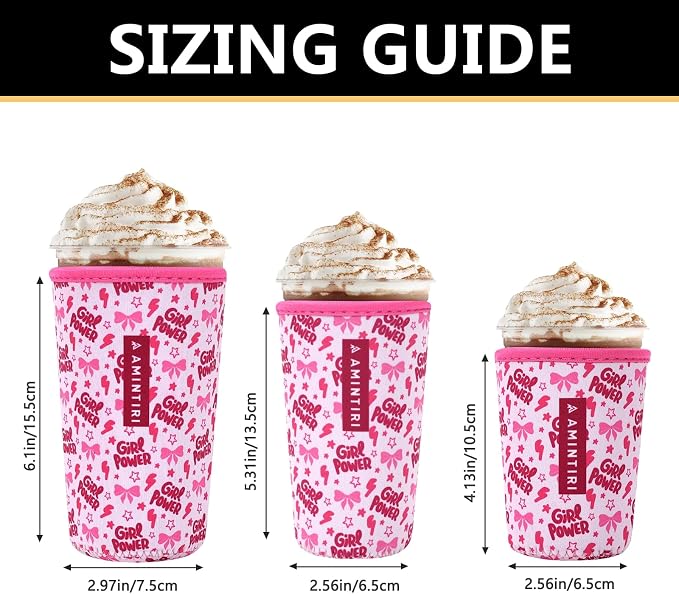 3 Pack Reusable Sleeve for Iced Coffee Cup, Coffee Neoprene Sleeve for Iced&Hot - Image 3