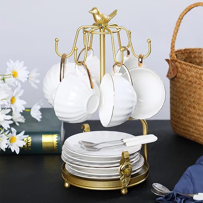 Gold Coffee Mug Tree Holder Countertop, Tea Coffee Cup Holders - Image 2