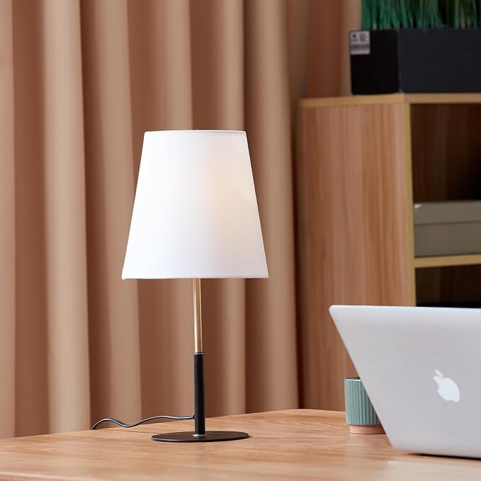 GLOBE Electric 61000045 16" Table Lamp, Matte Black, Brass Accents, On/Off - Image 4