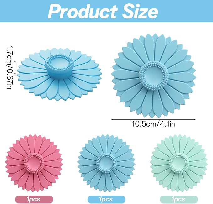 3 Pcs Silicone Cup Covers Reusable Drink Cover, Flexible Mug Lids - Image 3