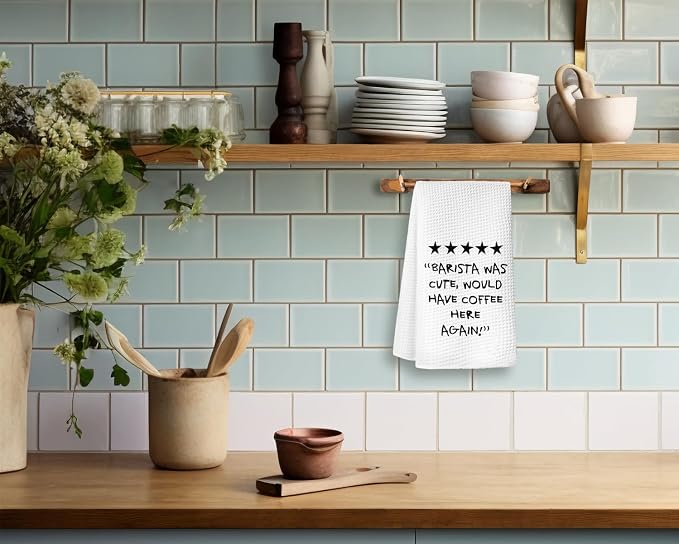 Coffee Bar Decor, Funny Coffee Kitchen Hand Towels, Dish Towels, 16x24 Inches - Image 6