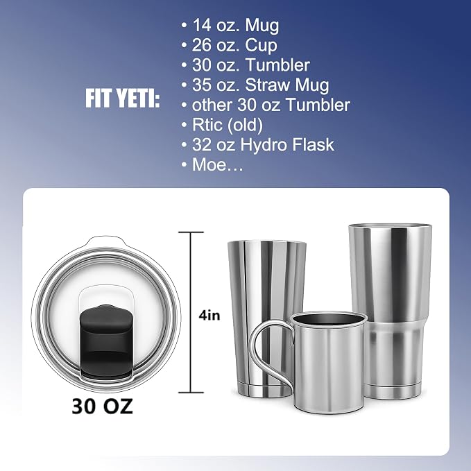 2-Pack 30 oz Tumbler Lid Compatible - Image 4