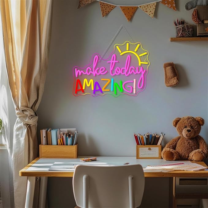 Make Today Amazing Neon Sign Classroom Wall Decor Reading Neon Signs - Image 8