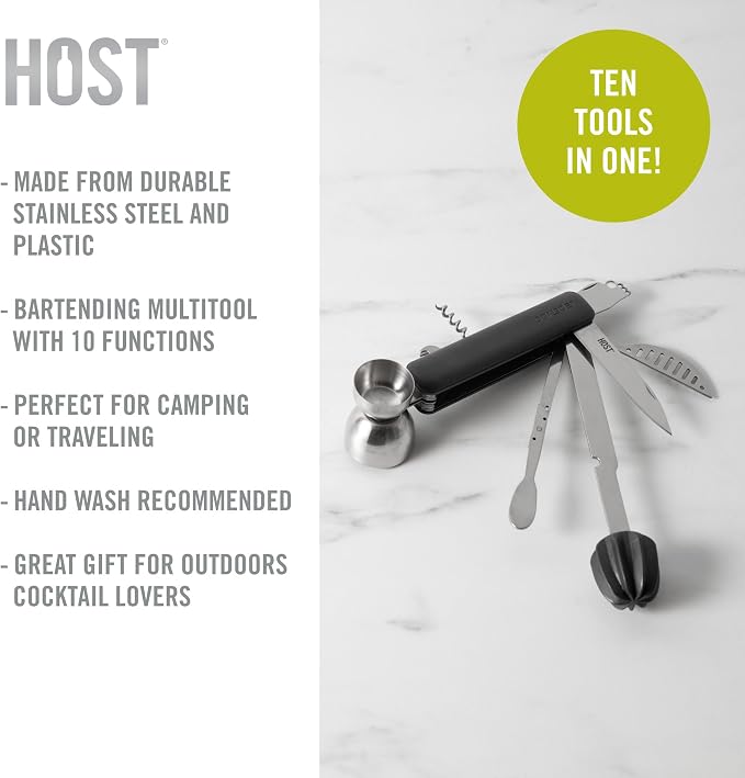 HOST All in One Bartender Multitool Set, 10 in 1 Bar Tool - Image 2
