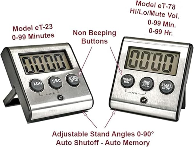 Elegant Digital Kitchen Timer Stainless Steel - Image 5