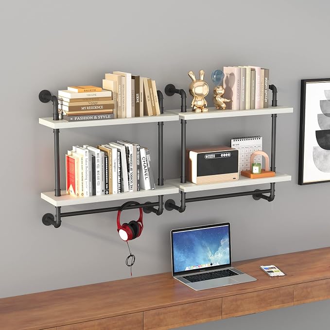 Helsin 24inch Industrial Pipe Shelving Bathroom Shelves Wall Mounted - Image 5