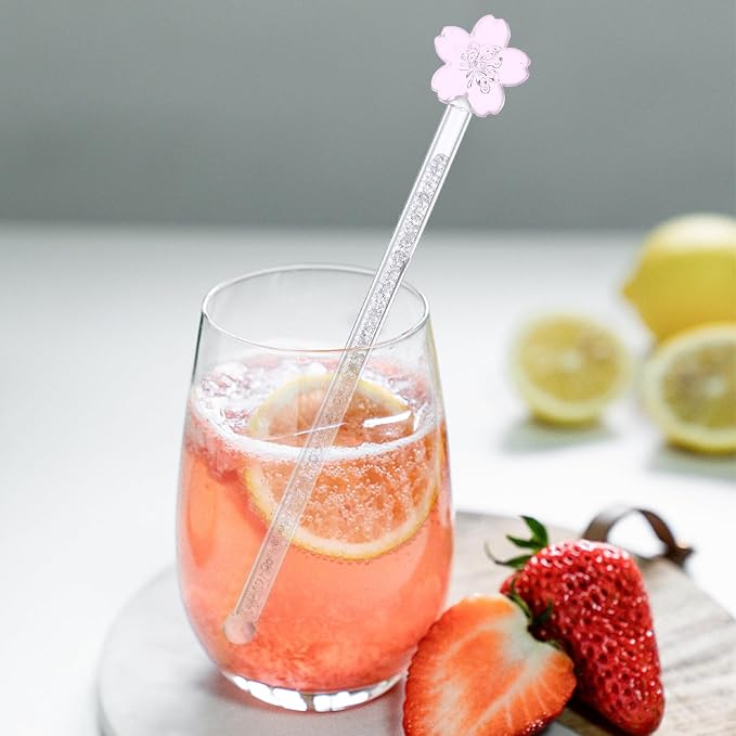 KALLORY 1pc Flower Glass Stirring Rod - Image 3