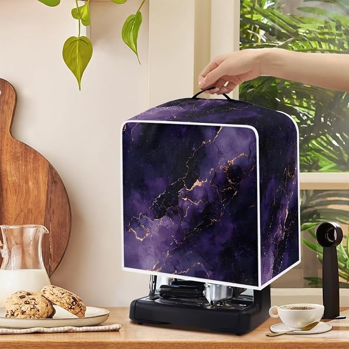 Purple Marble Coffee Machine Cover Dust Coffee Maker Cover Kitchen Appliance - Image 4