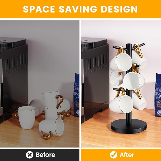Coffee Mug Holder Tree, Upgraded 360° Rotated Cup Holder - Image 6