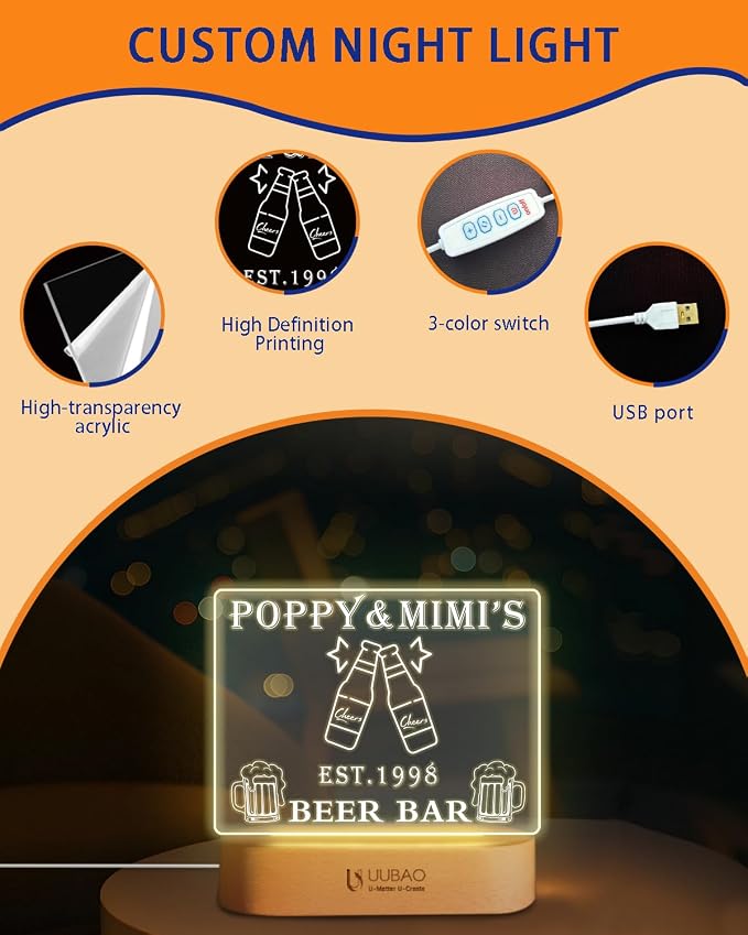 Personalized Light Up Signs for Home Bar Customized Name Bar Gifts Night Light - Image 5