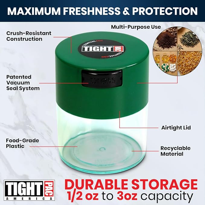 Tightvac - Premium Airtight Herb Storage Container - Holds ½ oz to 3 ounces - - Image 4