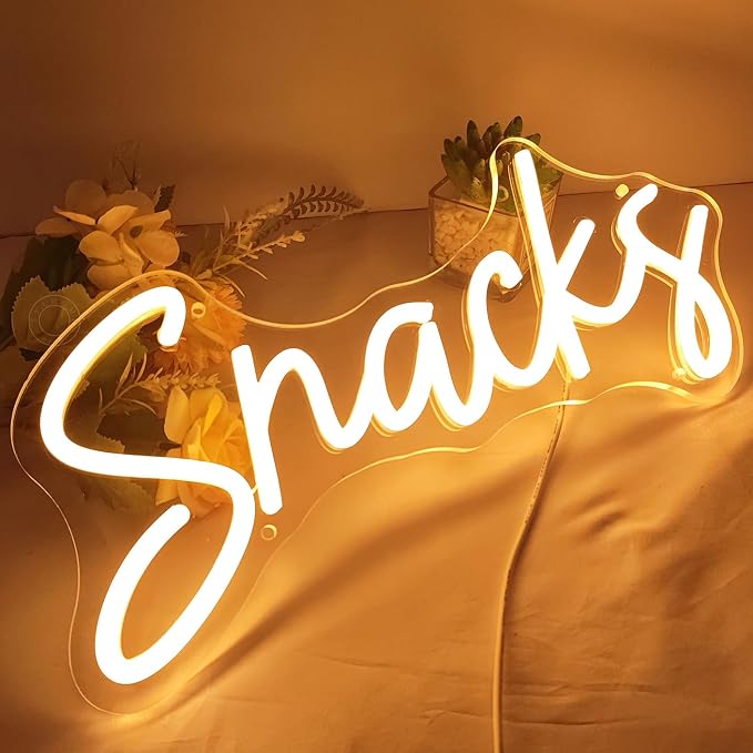 SYLHOME Snacks Led Neon Light Sign Coffee Cake Candy Bar Shop Stall Home - Image 2