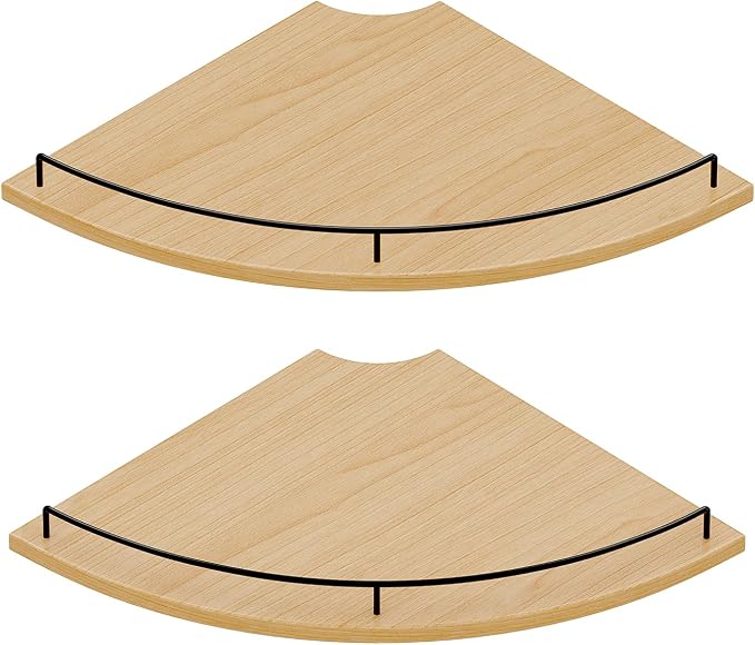 JJL Corner Shelf Wall Mounted, 12 Inches 2-Tier Floating Corner Shelf, by Unknown