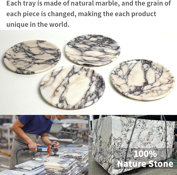 DUANYAN Natural Marble Tray, Coffee Table, Paper Cup, Cake Display, Coffee bar - Image 3