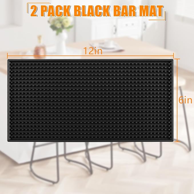 Ninsula 2 Pack Bar Mat, Non Slip Spill Proof Service Mat, Rubber Dish Drying Mat - Image 2