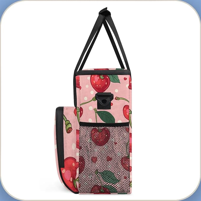 Cherry Coffee Maker Carring Bag, Large Insulated Storage Organizer Case Tote - Image 4