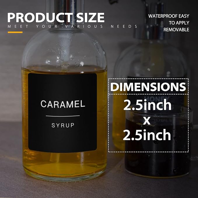 84PCS Black Coffee Syrup Labels - Image 2